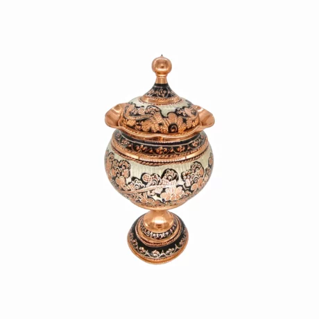 شکلات خوری مسی نقره کوب متوسط - نمای دیگر