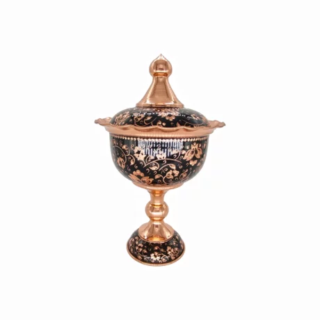 آجیل خوری مسی قلم سیاه تراش بزرگ