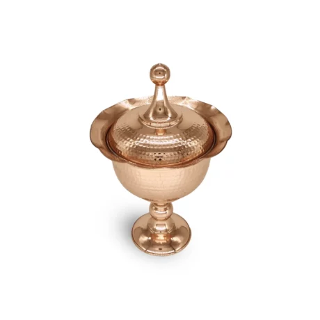 قیمت و خرید قندان و شکلات و تخمه خوری مسی پایه دار بزرگ زنجان