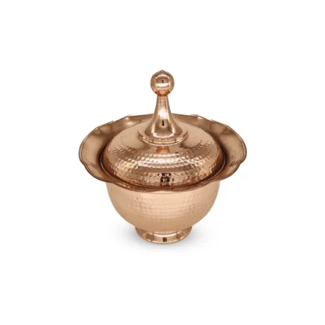 قندان و شکلات و تخمه خوری مسی بدون پایه بزرگ - نمای دیگر