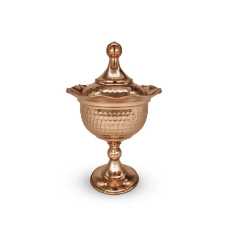 قندان و شکلات و آجیل و تخمه خوری مسی پایه دار - نمای دیگر